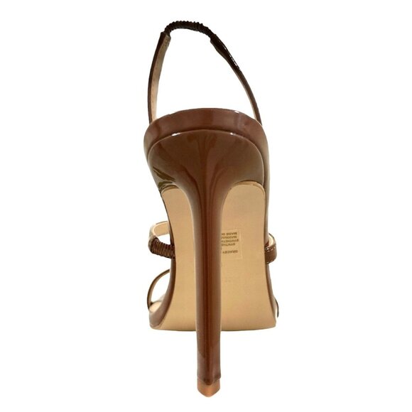 STEVE MADDEN GRACEY Women's Slingback Strappy Heel Sandals Cognac Patent Size 9 - Picture 5 of 8